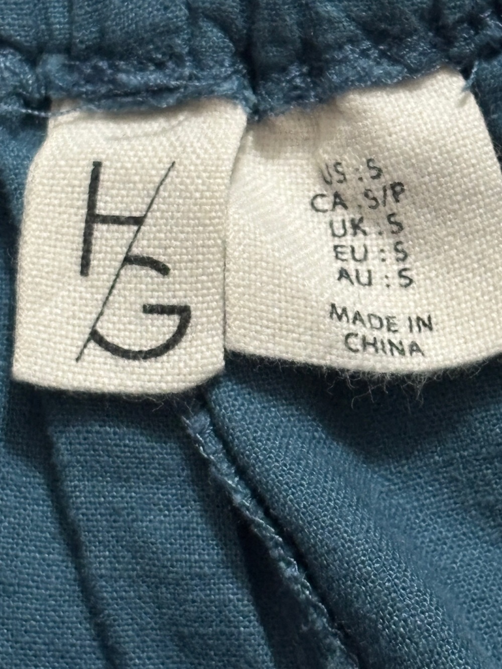 H/G Linen Blend Split Leg Culotte Pants Wide Leg Gaucho Pockets Blue S - Picture 6 of 10